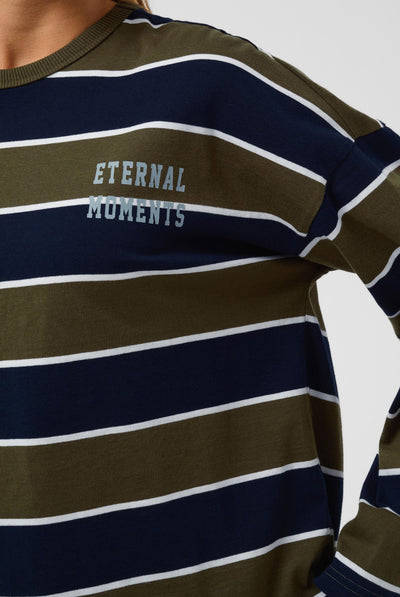 KAelona LS T-Shirt Olive / Midnight Wide Stripe - - 10513133 Thumbnail