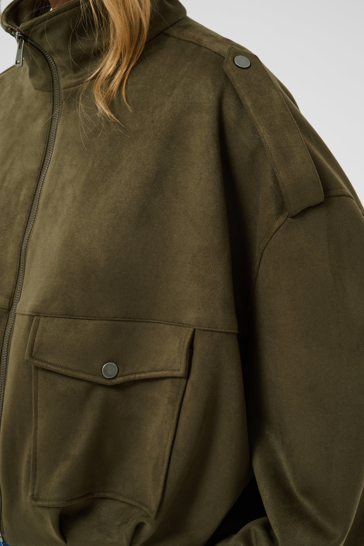 KAaster Faux Suede Bomber Jack Olive Night CC - 1000819 - 10513202