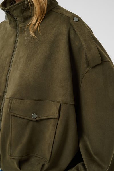 KAaster Faux Suede Bomber Jack Olive Night CC - 1000819 - 10513202 Thumbnail
