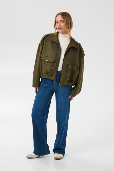 KAaster Faux Suede Bomber Jack Olive Night CC - 1000819 - 10513202 Thumbnail