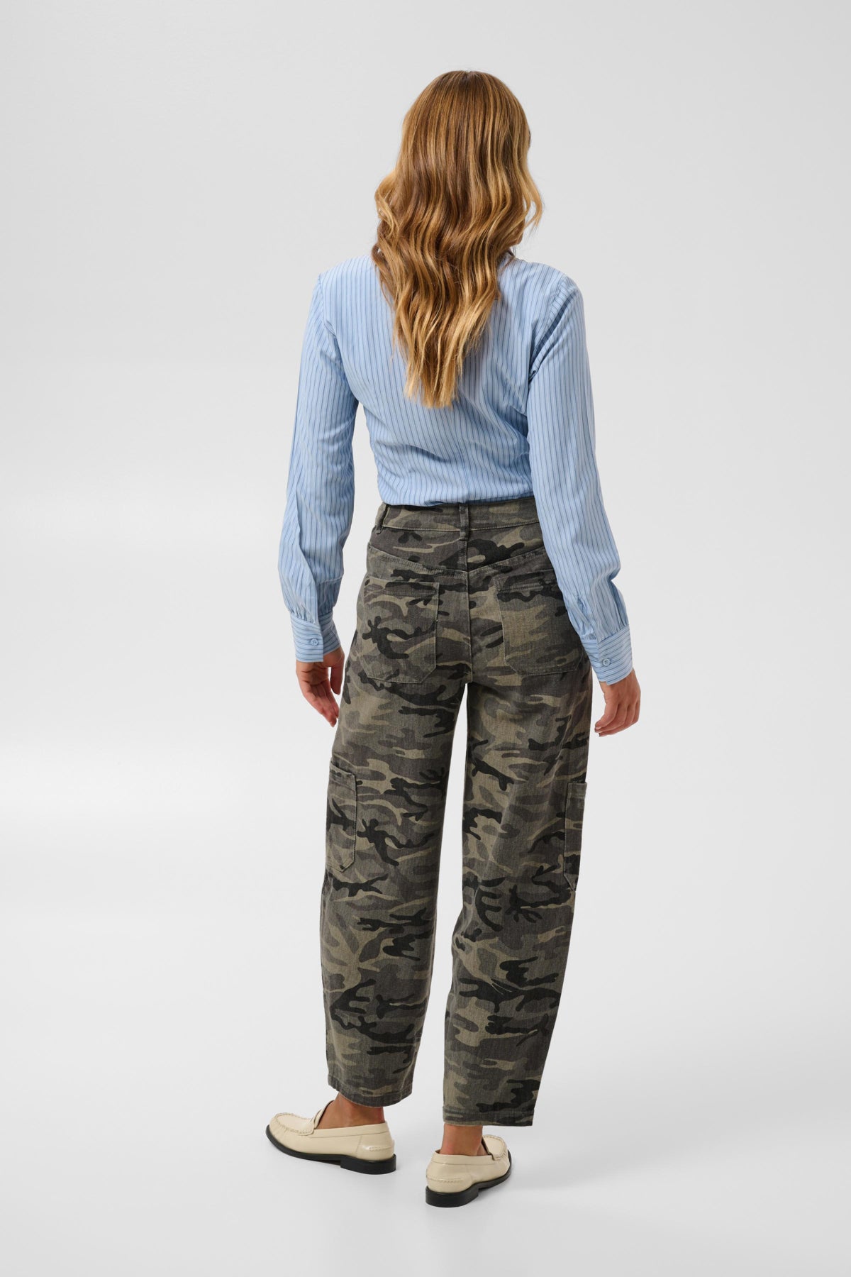 KAlilana Cargo Pants Grey / Beige Camouflage Print - 10513244