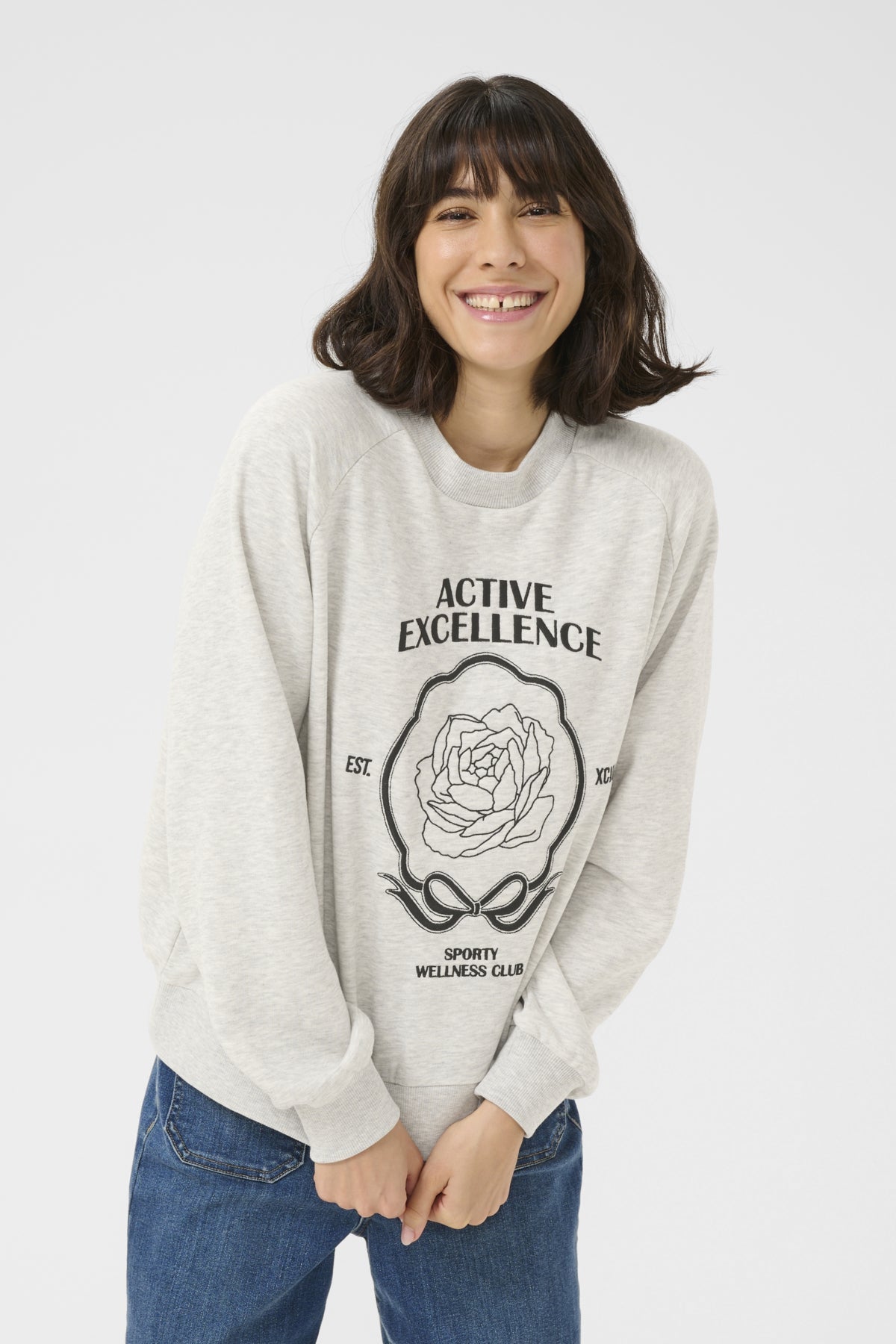 KAandrea Sweatshirt Light Grey Melange - 10552408