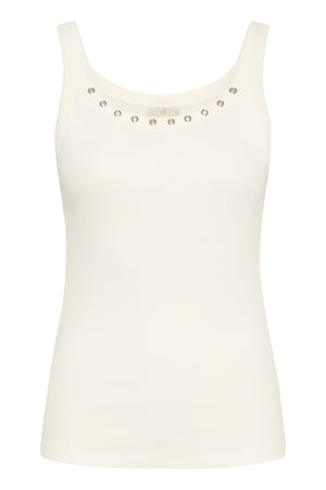 KAcarna Eyelets Tank Top Chalk - 10552428