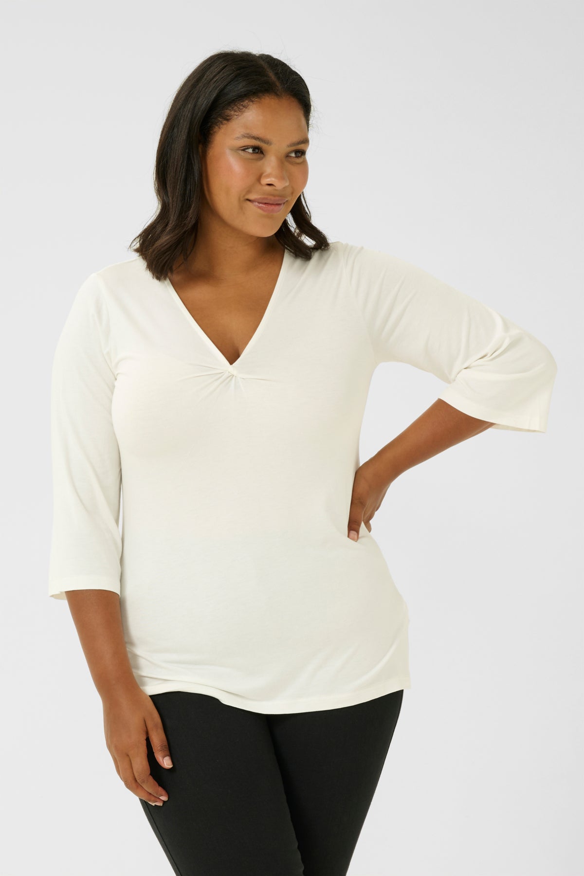 KCwinni 3/4 sleeve T-Shirt Chalk