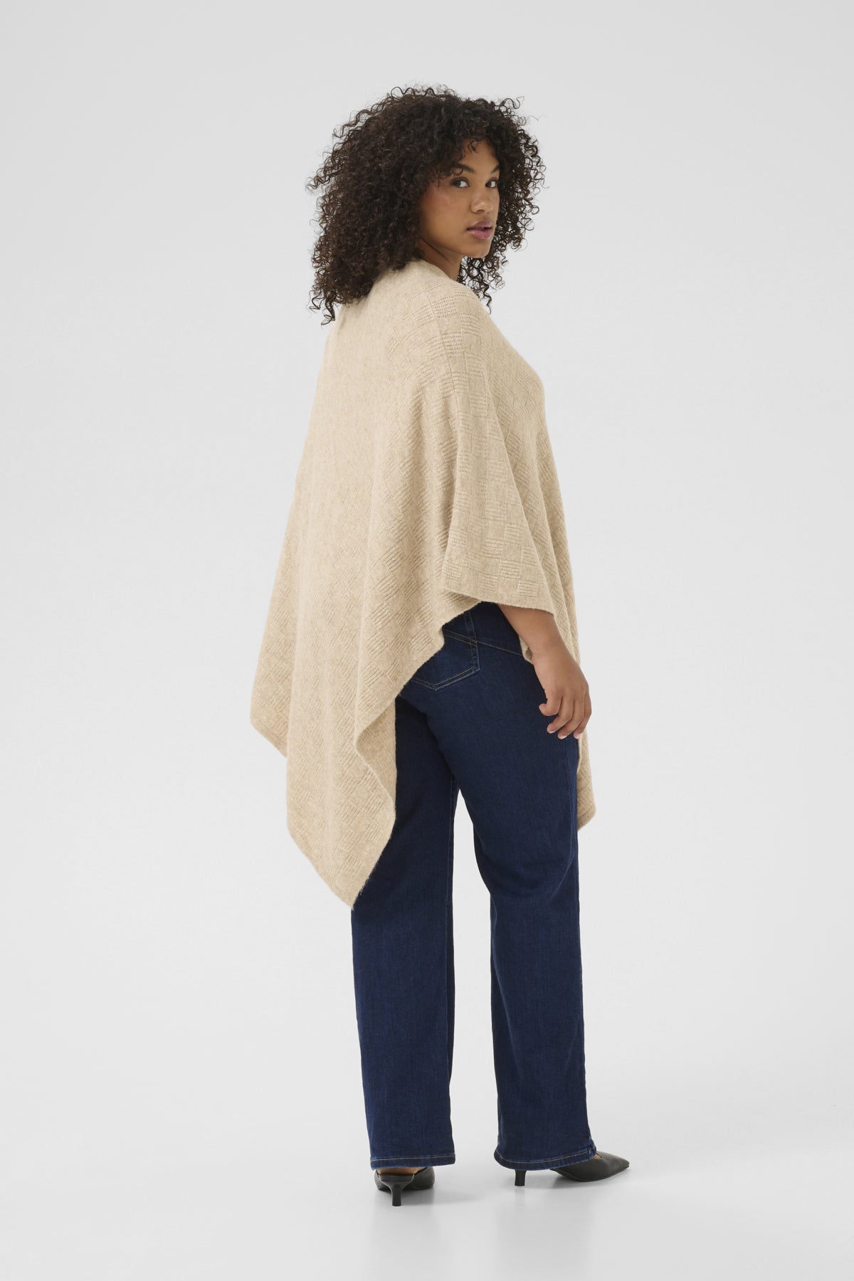 KCjenny Knit Poncho Feather Gray Melange