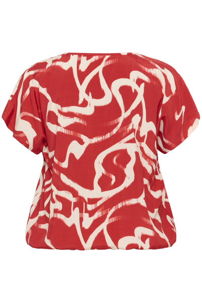 KCmaren Blouse True Red/Nature Graphic - 10583404 Thumbnail