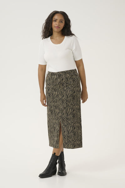 KAleonoma Denim Skirt Feather Gray / Black Animal - 10583408 Thumbnail