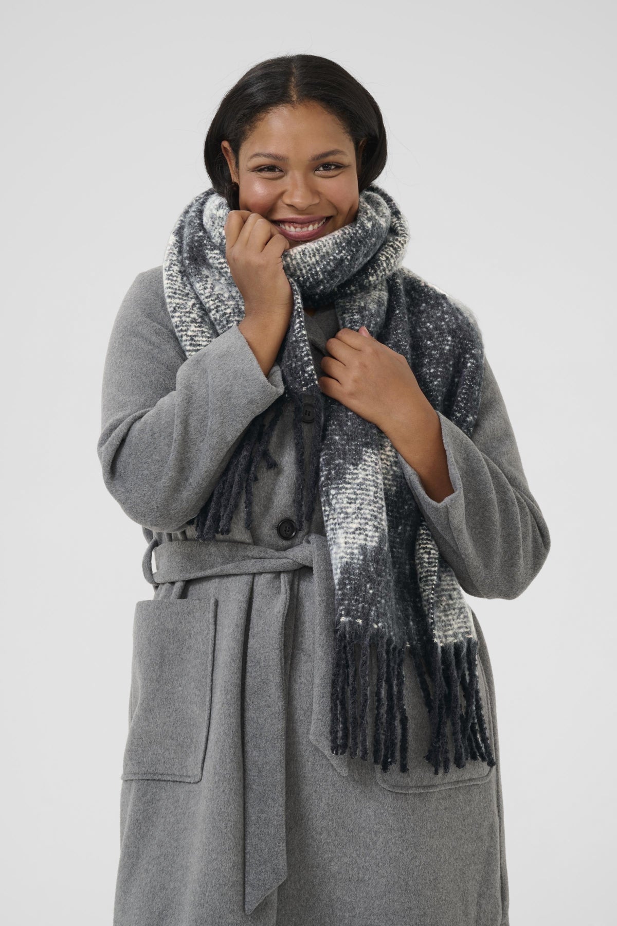 KCvinia Scarf Black/ Broken white - 10583534