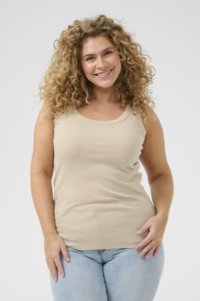 KCcarina Rhinestone Tank Top Feather Gray Thumbnail