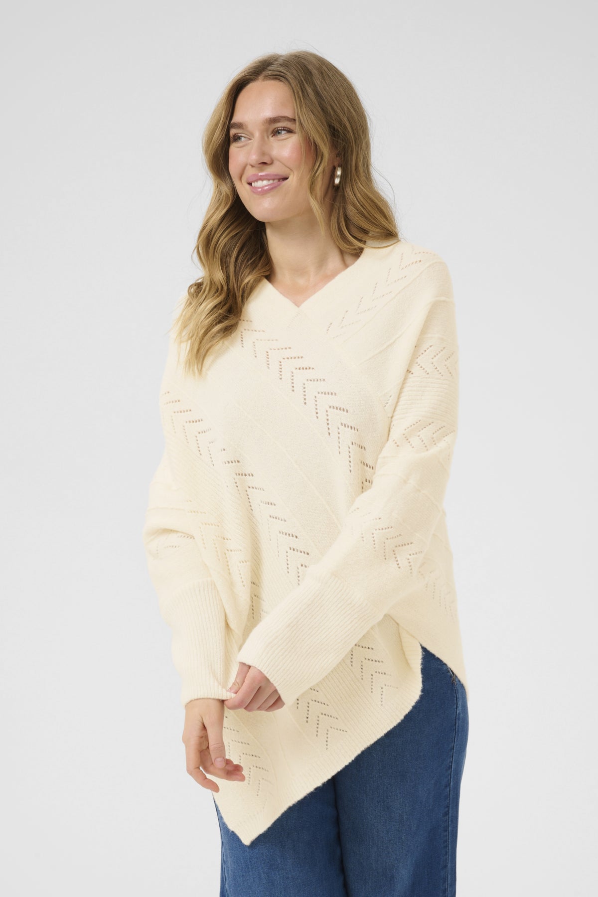 CRHoliday Knit Poncho Eggnog Melange - 10610828