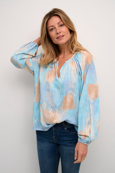 CRCassia Blouse Blue Watercolor - 10613119 Thumbnail