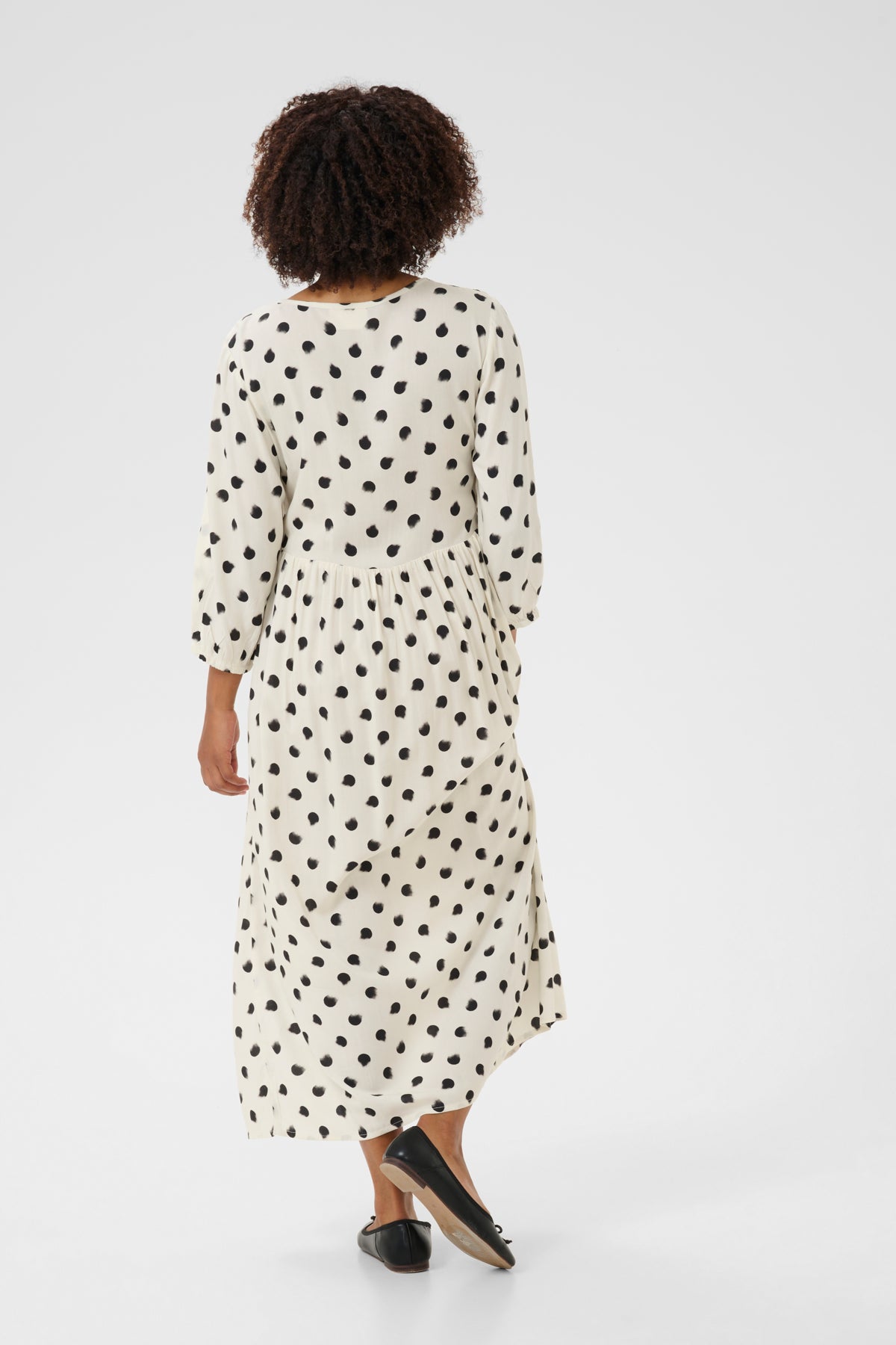 CRTiah Smock Dress Black smuged dot