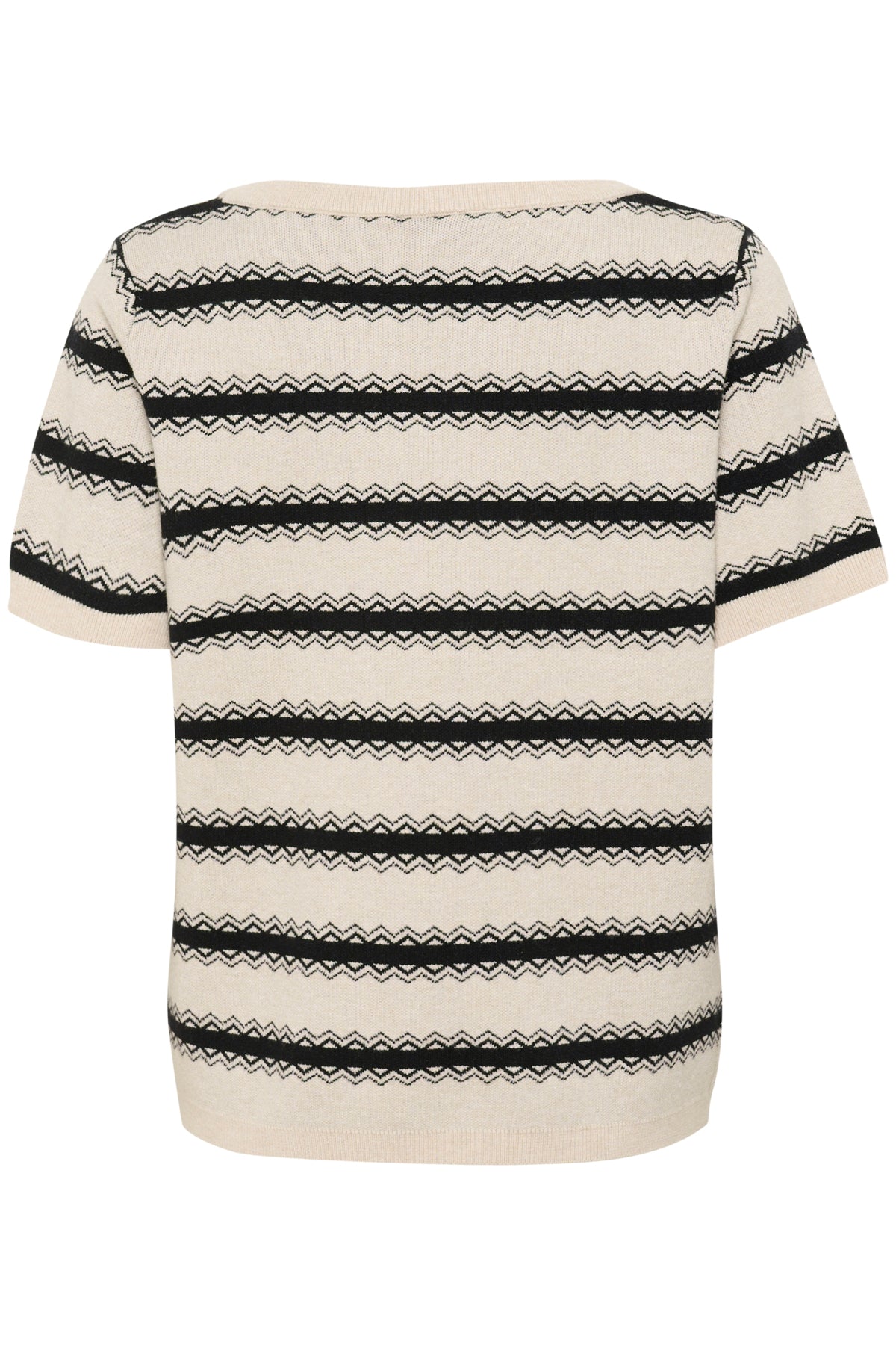 CRDela SS Zigzag pullover Birch and black stripe - 10613930