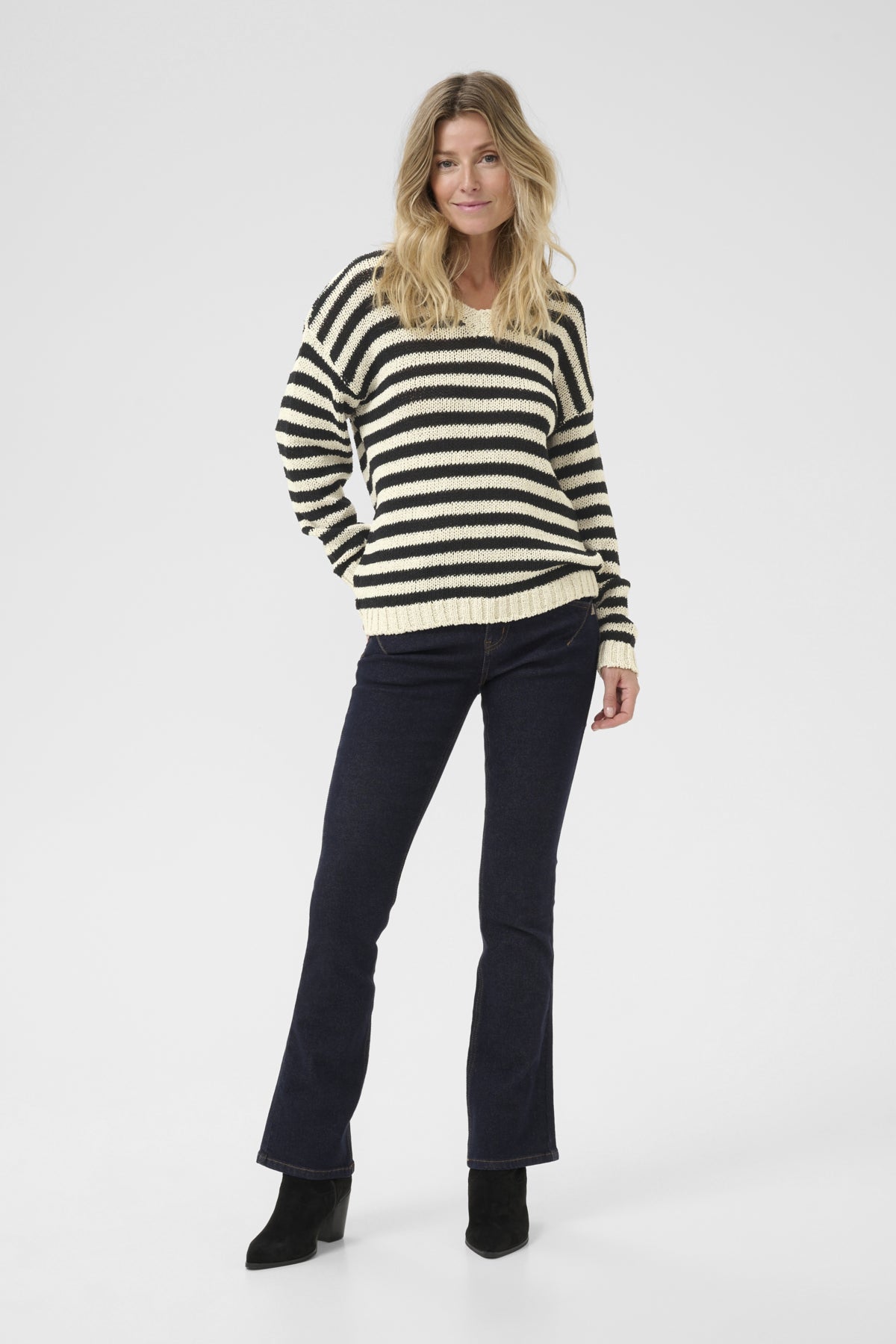 CRGiveme stripe pullover Ancient Scroll ad black stripe - 10613932