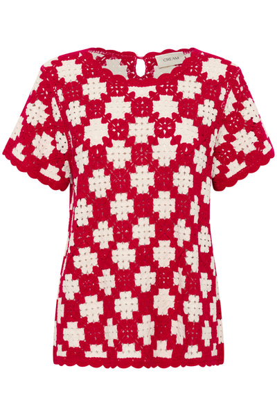 CRKip crohet blouse Red and birch crochet flower - 10613936 Thumbnail