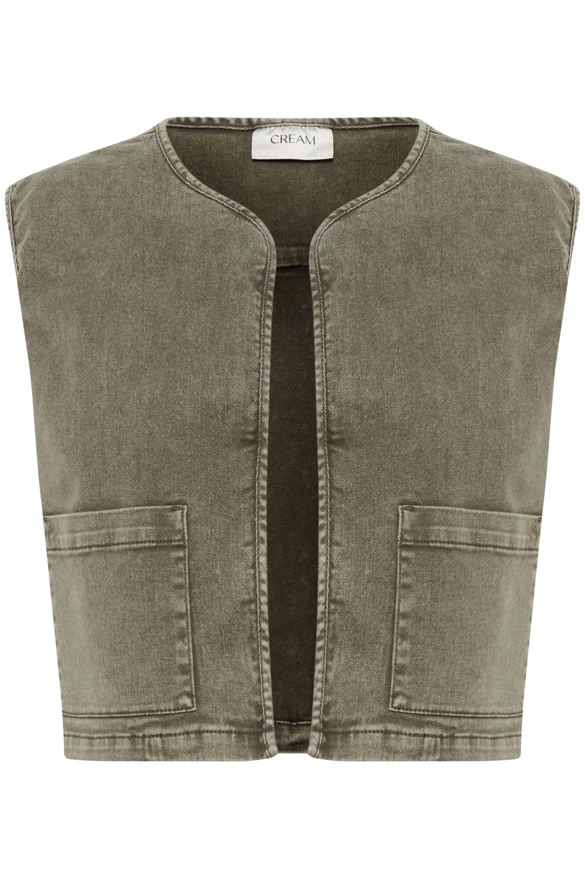 CRMelanie Waistcoat Heavy Washed Green - 10614056