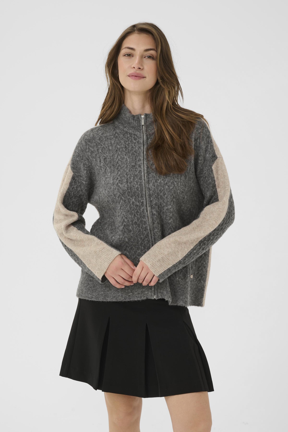 CRMyttah cardigan Grey and beige melange - 10614245