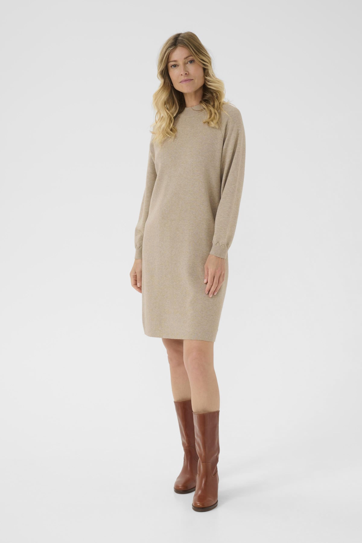 CRDela Knit Dress Cobblestone Melange - 10614298