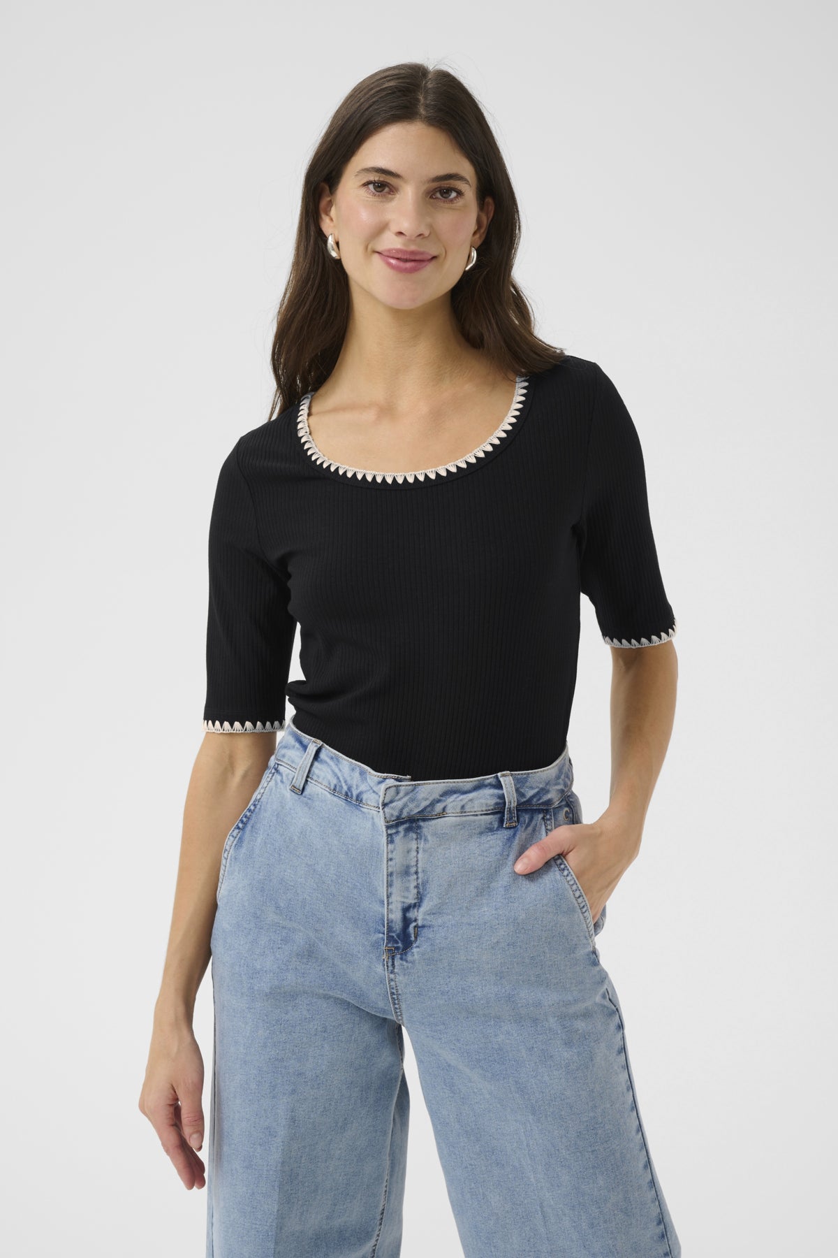 CRRibba Stitched T-Shirt Pitch Black - 10614510
