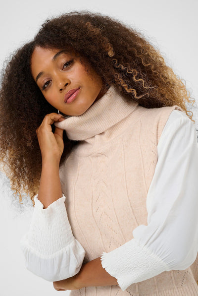 CRHoliday Knit Slipover Oat melange - 100232 - 10614734 Thumbnail