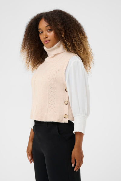 CRHoliday Knit Slipover Oat melange - 100232 - 10614734 Thumbnail