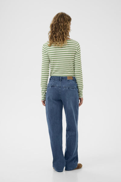 CRVisti Emb Straight Leg Pant Seattle Mid Blue Denim - 10642 - 10614739 Thumbnail