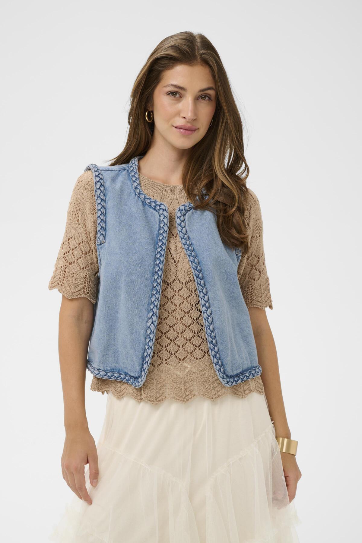 CRRina Waistcoat Duncan Medium Blue Denim - 109 - 10614877