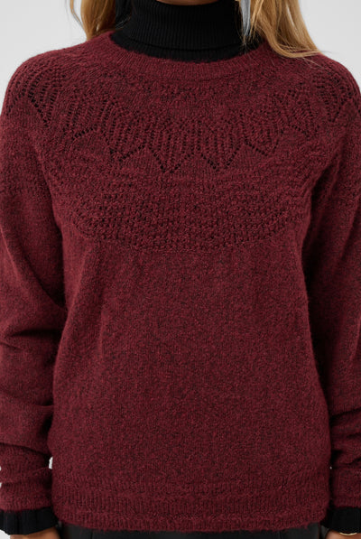 CRJunah Pointelle Pullover Cabernet - 191724 - 10615297 Thumbnail
