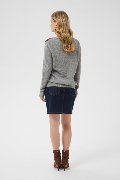 CRHope Knit Pullover Grey Melange - 100391 - 10615298 Thumbnail