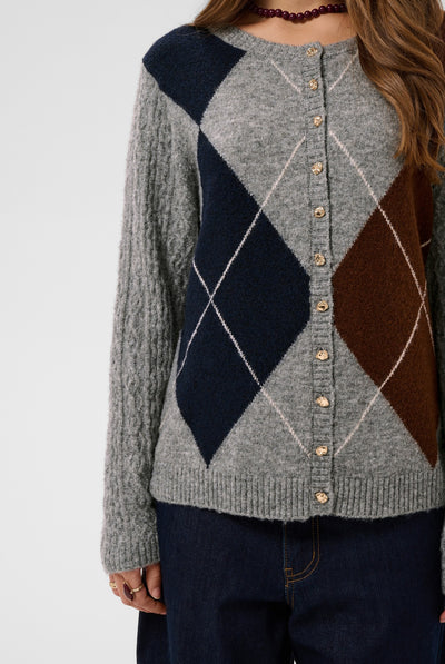 CRHope Knit Cardigan Grey Melange - 100391 - 10615300 Thumbnail