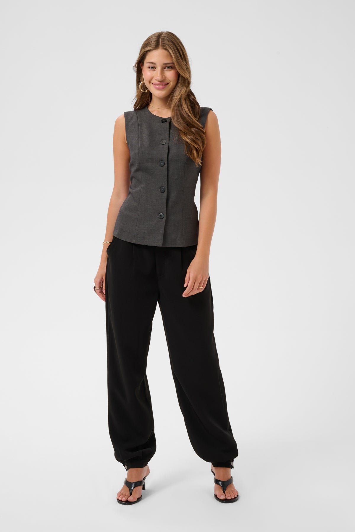 CRLonge Waistcoat Dark Grey Melange - 101156 - 10615345