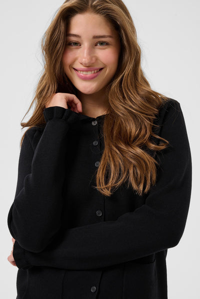 CRDela Knit Cardigan Pitch Black - 100120 - 10615362 Thumbnail