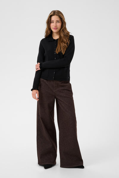 CRDela Knit Cardigan Pitch Black - 100120 - 10615362 Thumbnail