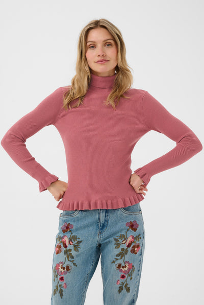 CRDela Knit Roll Neck Mauvewood - 171522 - 10615363 Thumbnail