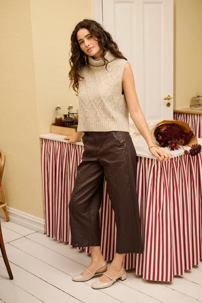 CRElsie Knit Slipover Light Brown Lentil Melange - 1 - 10615533 Thumbnail