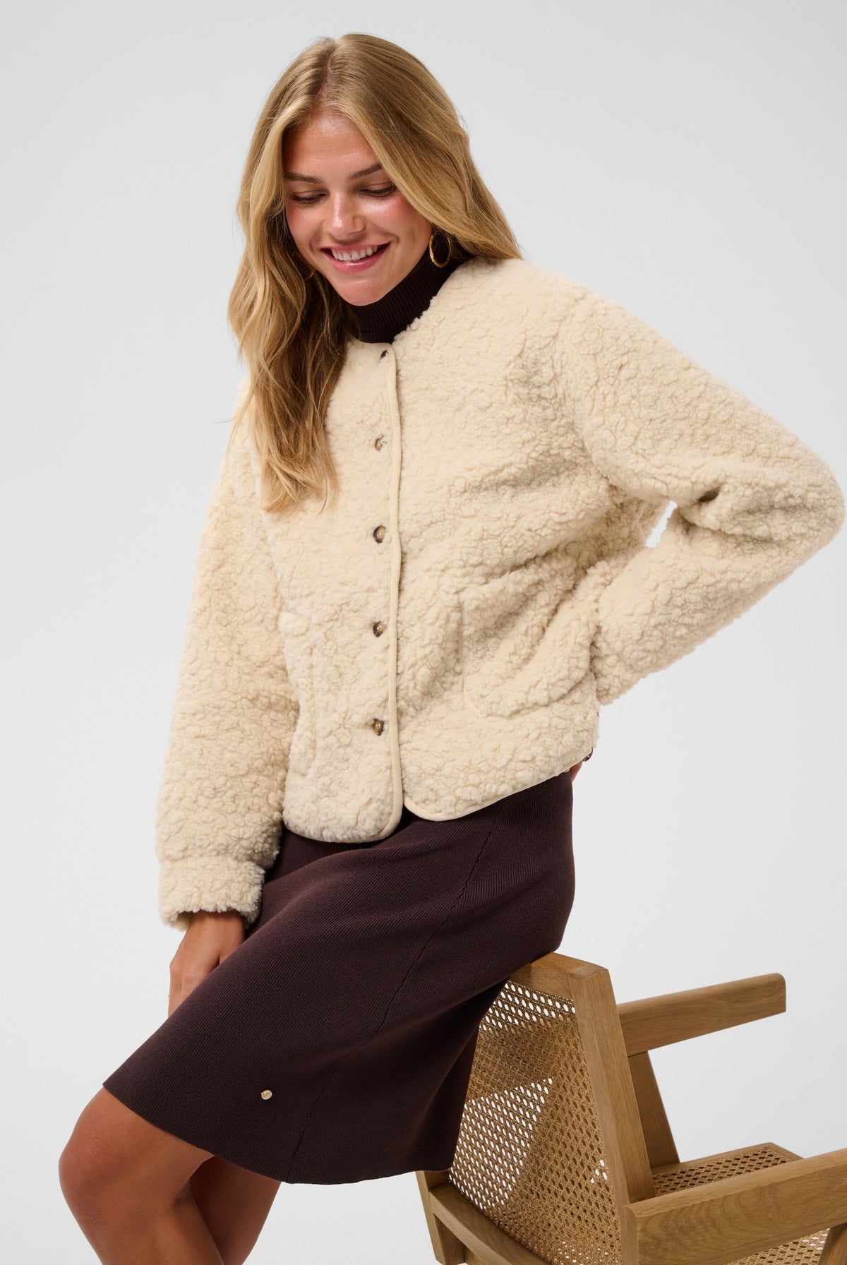 CRRana Teddy Jacket Oatmeal - 130401 - 10615703