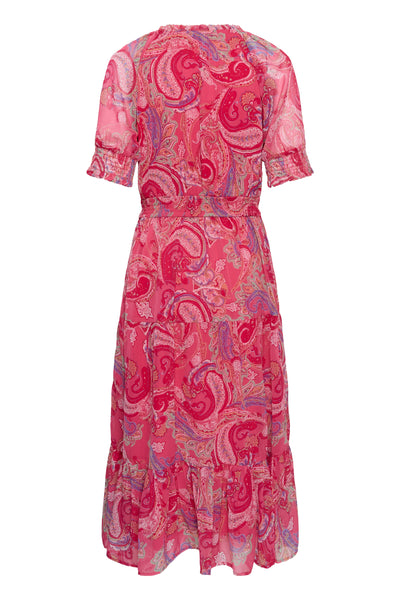 CRYuna Lucy Short Sleeve Dress pink paisley - 105417 - 10615783 Thumbnail