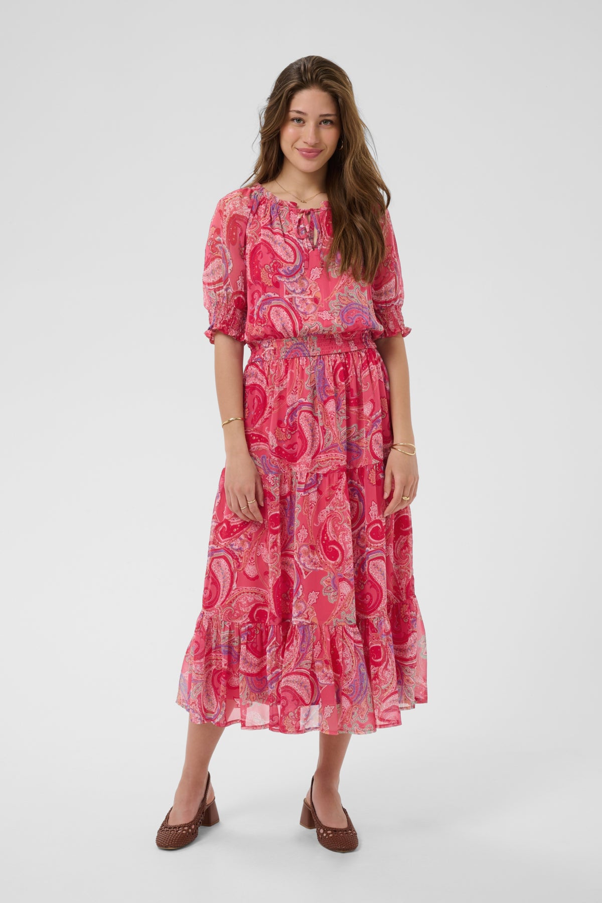 CRYuna Lucy Short Sleeve Dress pink paisley - 105417 - 10615783