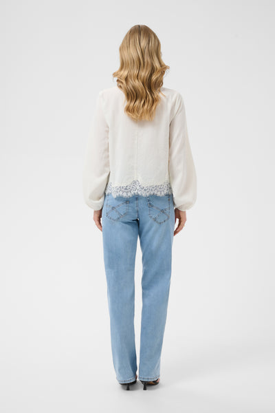 CRTamira Lace Detail Blouse Eggnog - 120601 - 10616011 Thumbnail