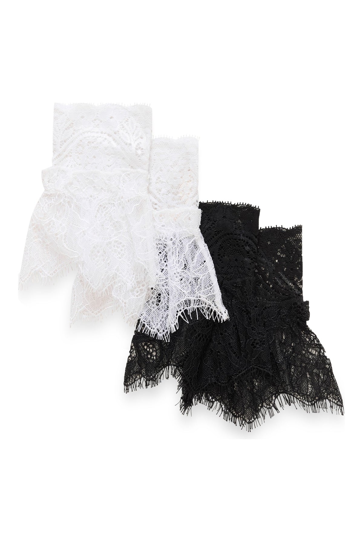 CRIrine Lace Cuffs 2 set Pitch Black/Snow White - 10907 - 10616051
