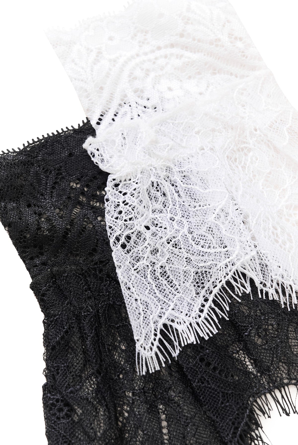 CRIrine Lace Cuffs 2 set Pitch Black/Snow White - 10907 - 10616051