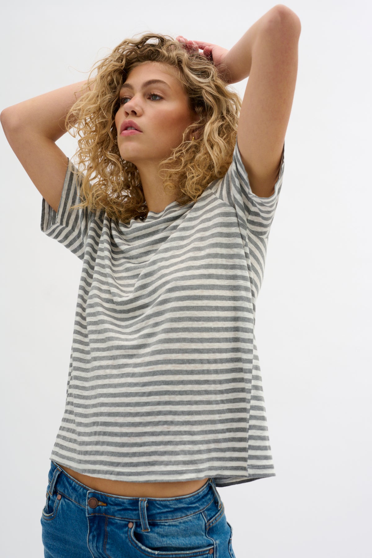 LisaMW Striped Tee Frost Gray Striped - 10704599