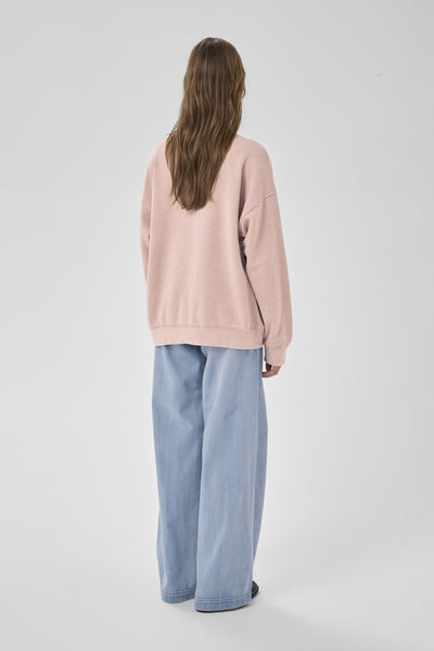 DiegoMW Logo Emb. Sweat Adobe Rose Washed - 10704891 Thumbnail