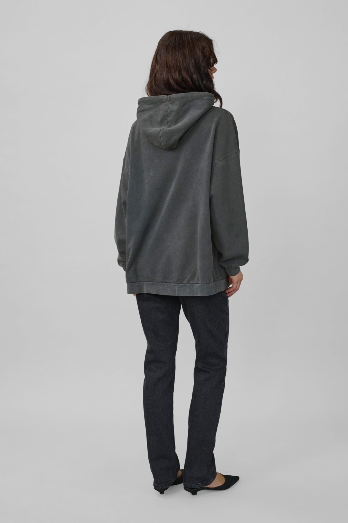 EnzoMW Logo Emb. Hoodie Dark Grey Random Wash - 10704896