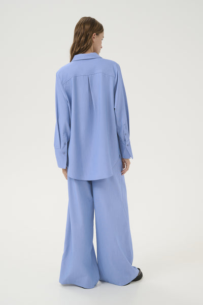 VittaMW Shirt Skye Blue W. stripe - 10705001 Thumbnail