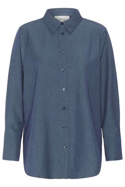 VittaMW Shirt Dark Slate W. Stripe - 10705001 Thumbnail