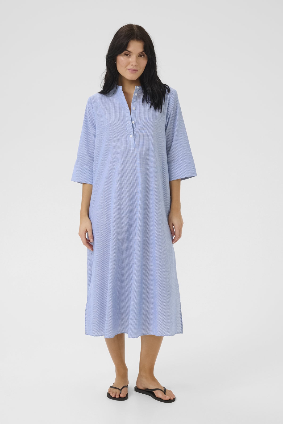 SkyeMW Long Dress Delft Blue Striped - 10705118