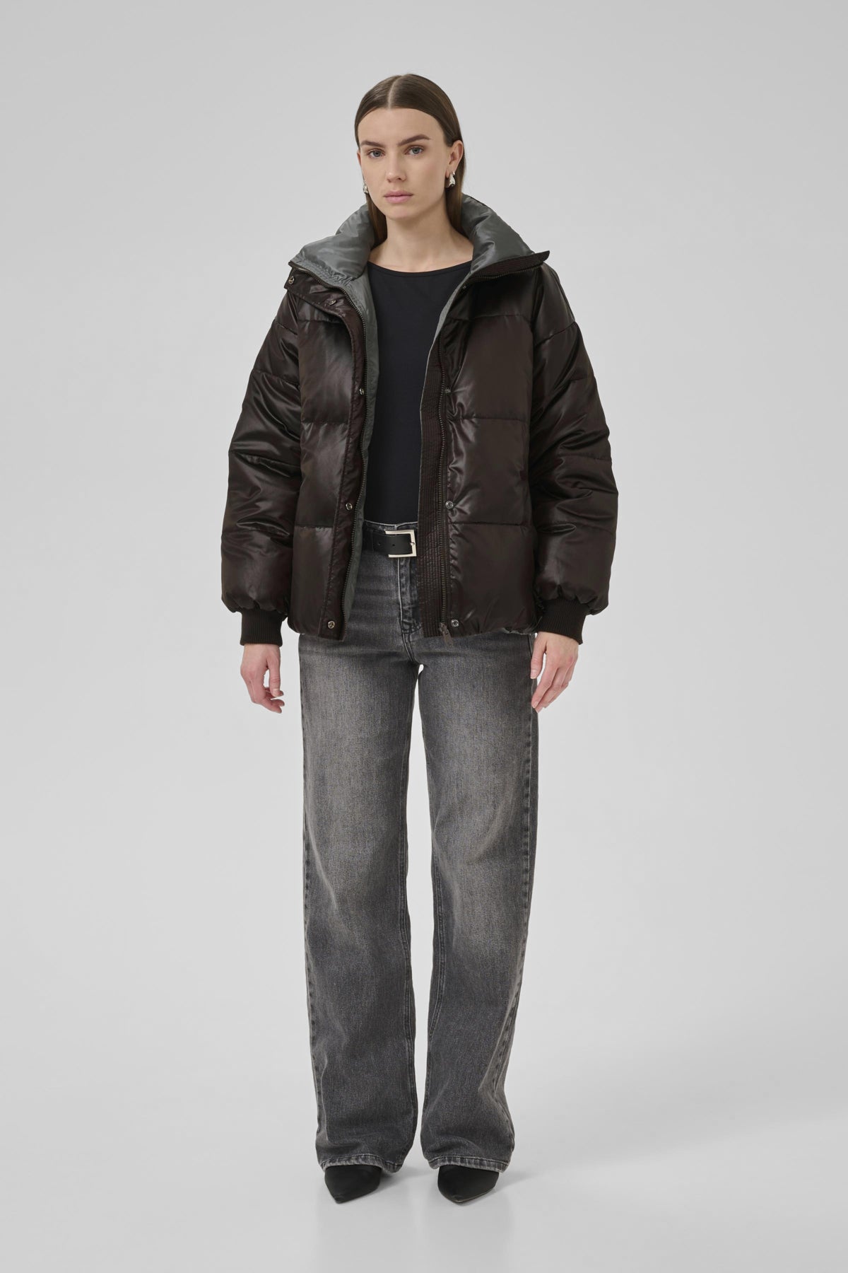 GlossyMW Reversable Down Jacke Espresso - 10705224