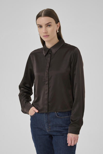 EstelleMW Short Shirt Espresso - 10705227 Thumbnail