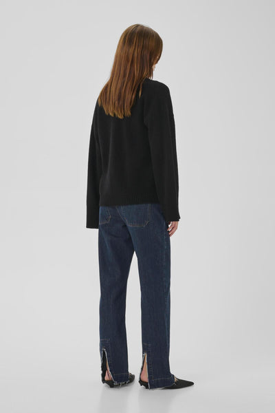 MWEbba 139 High Straight Slit Dark Blue Un-Wash - 10705266 Thumbnail